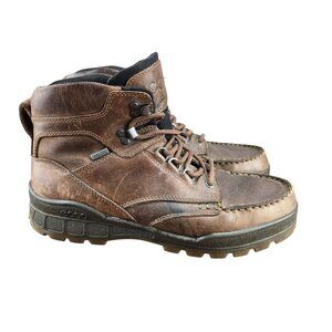Ecco Brown Leather Waterproof Trail Hiking Boots Size Eur 44 Us 10.5 Shoes